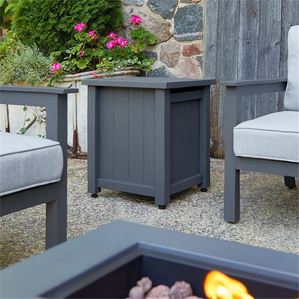 Afuera Living Modern Metal/Plastic Propane Tank Cover in Gray
