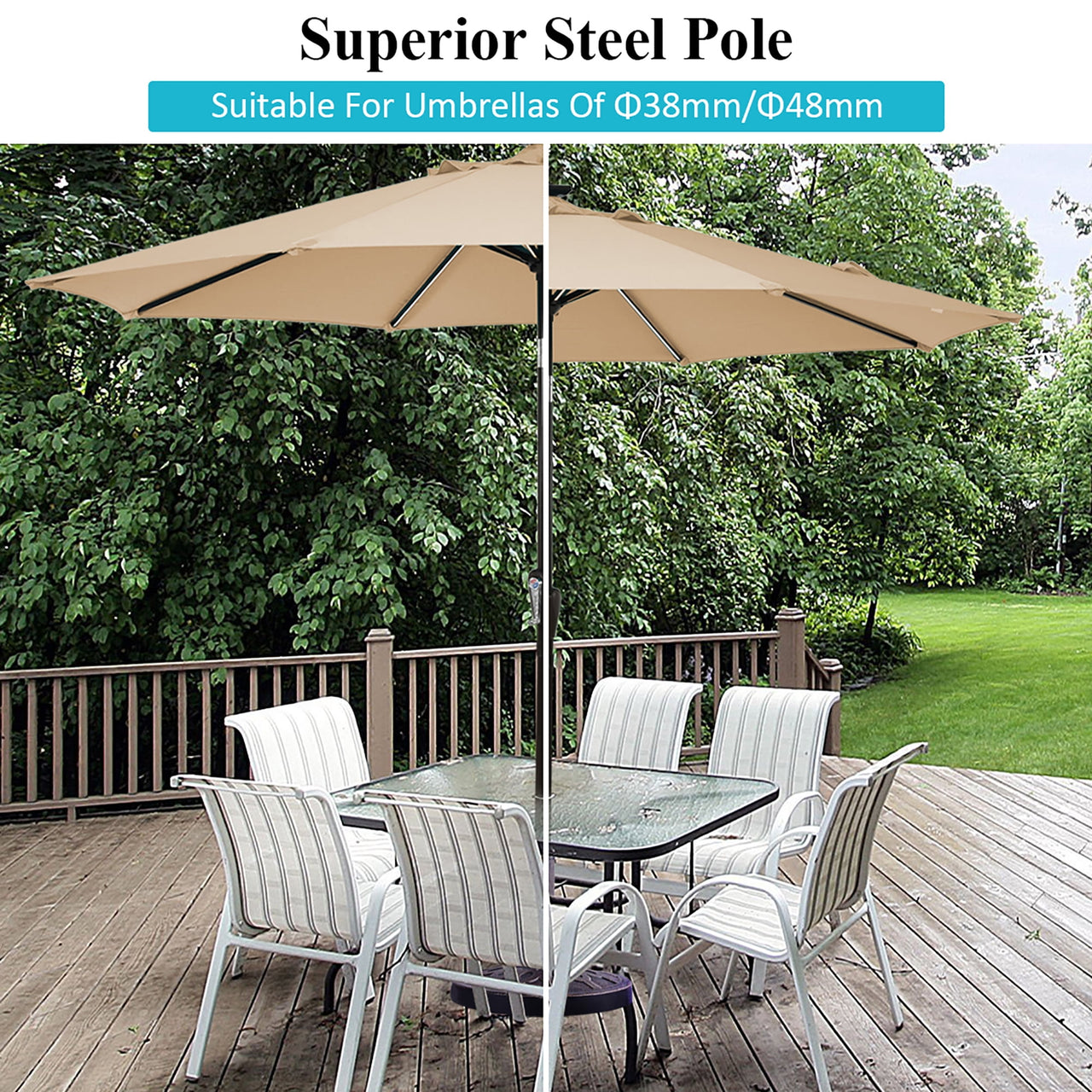 Costway 17.5'' Umbrella Base Stand Market Patio Standing Outdoor Living Heavy Duty (Square)