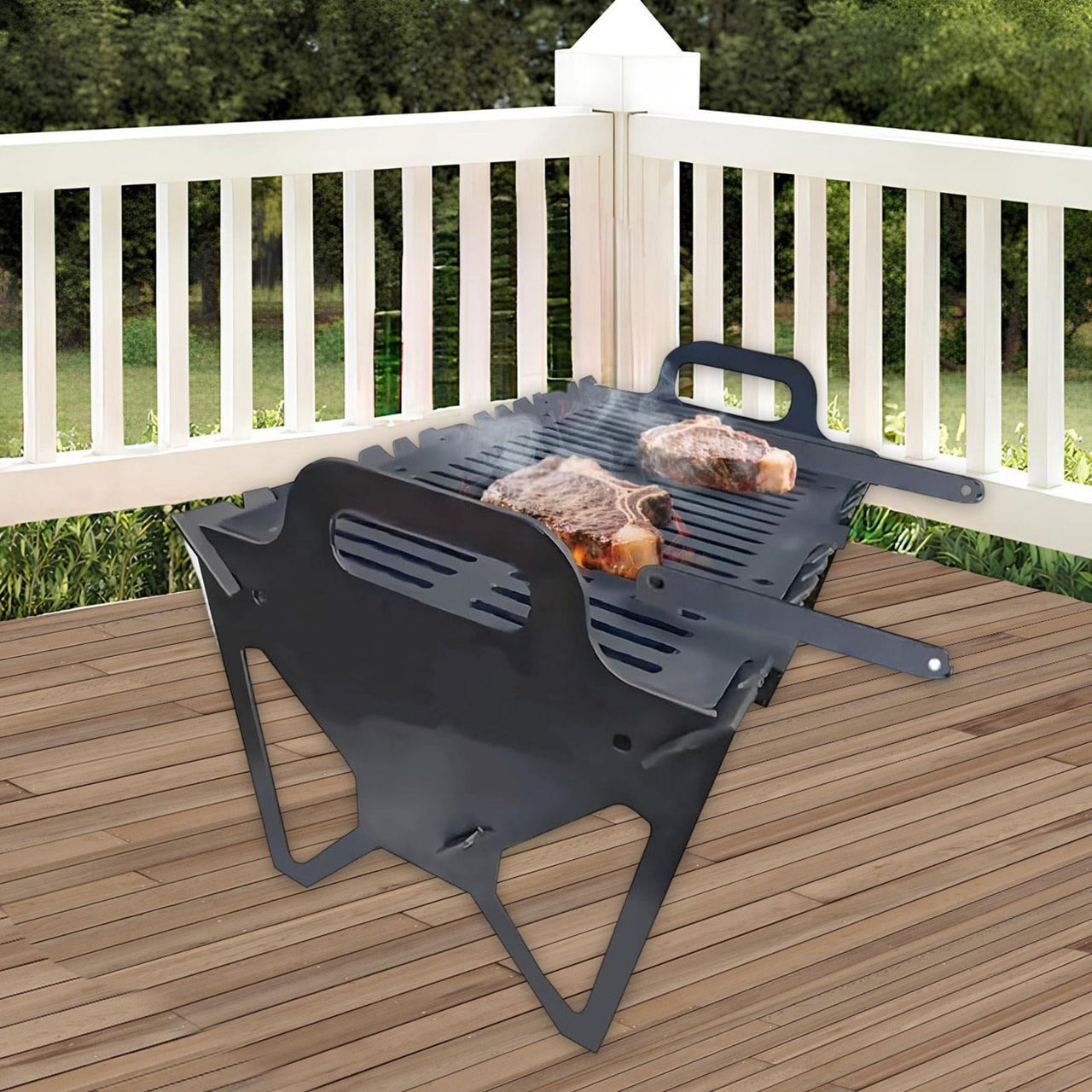 CarpNettore Barbecue Grill Camping Charcoal Grill Lightweight Ventilation Grilling Barbecue Rack for Household Backyard Picnics Farmhouse