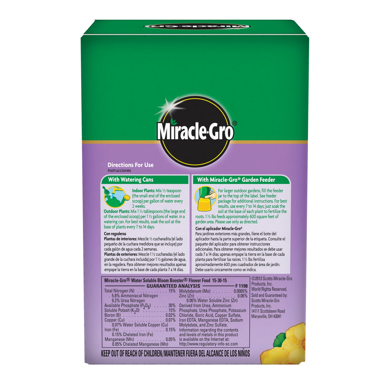 Miracle-Gro Water Soluble Bloom Booster Flower Food, 1.5 lb., For All Plants