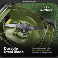 Open Box Sun Joe MJ401C-XR Cordless Lawn Mower, 28V, 14 Inch, 10.6 Gal Catcher