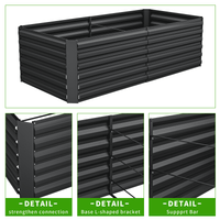 Outdoor Metal Raised Garden Bed,8x4x2ft Planter Box for Vegetables,Flowers,Herbs w/478 Gallon Capacity,Black