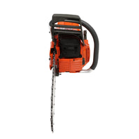 Orange Gas Chainsaw with 24 inch Guide Bar,2-Cycle 65cc Gasoline Power Chain Saws 3.4KW 40.94*10.62*12.99in for Forest Harvesting, Cutting Wood