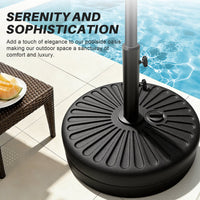 Easthome Heavy Duty Fillable Patio Umbrella Base with Dual-Lock System, Holds up to 81.5 lbs for 7-12FT Market Umbrella, Sand/Water Weighted Stand for Outdoor, Fits 1.5
