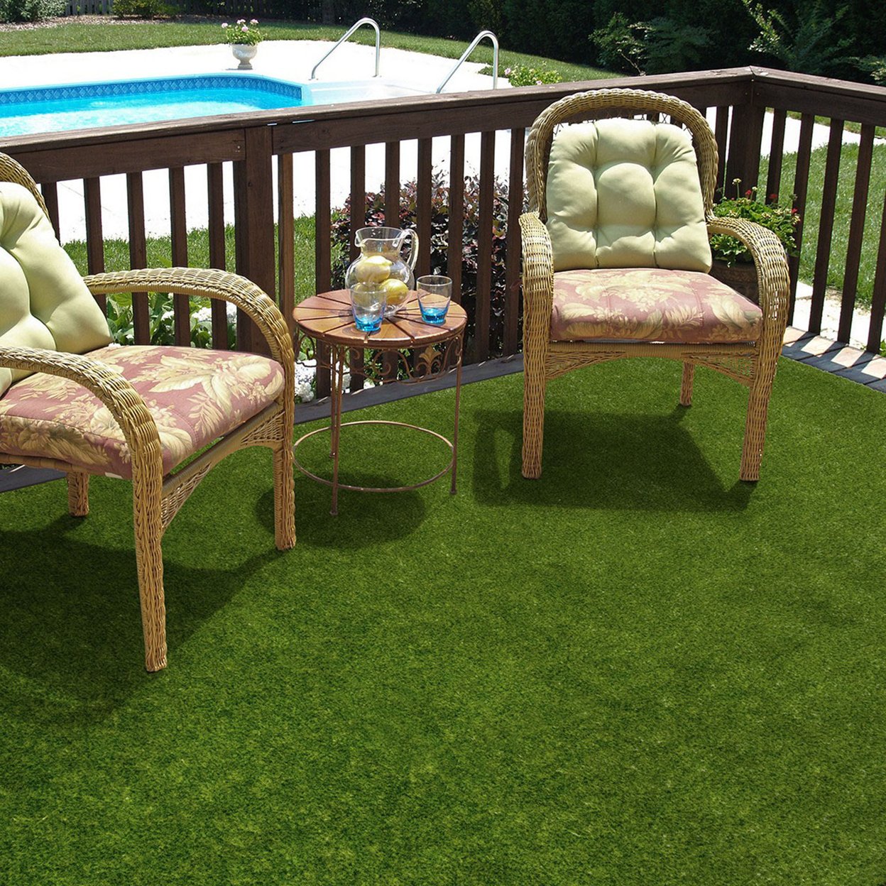 Home Floor Decorative Polyethylene Greenspace 6' X 9' Jellybean Area Rug - Green