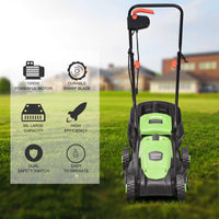 Costway 12 Amp 13-Inch Electric Push Lawn Corded Mower With Grass Bag Green