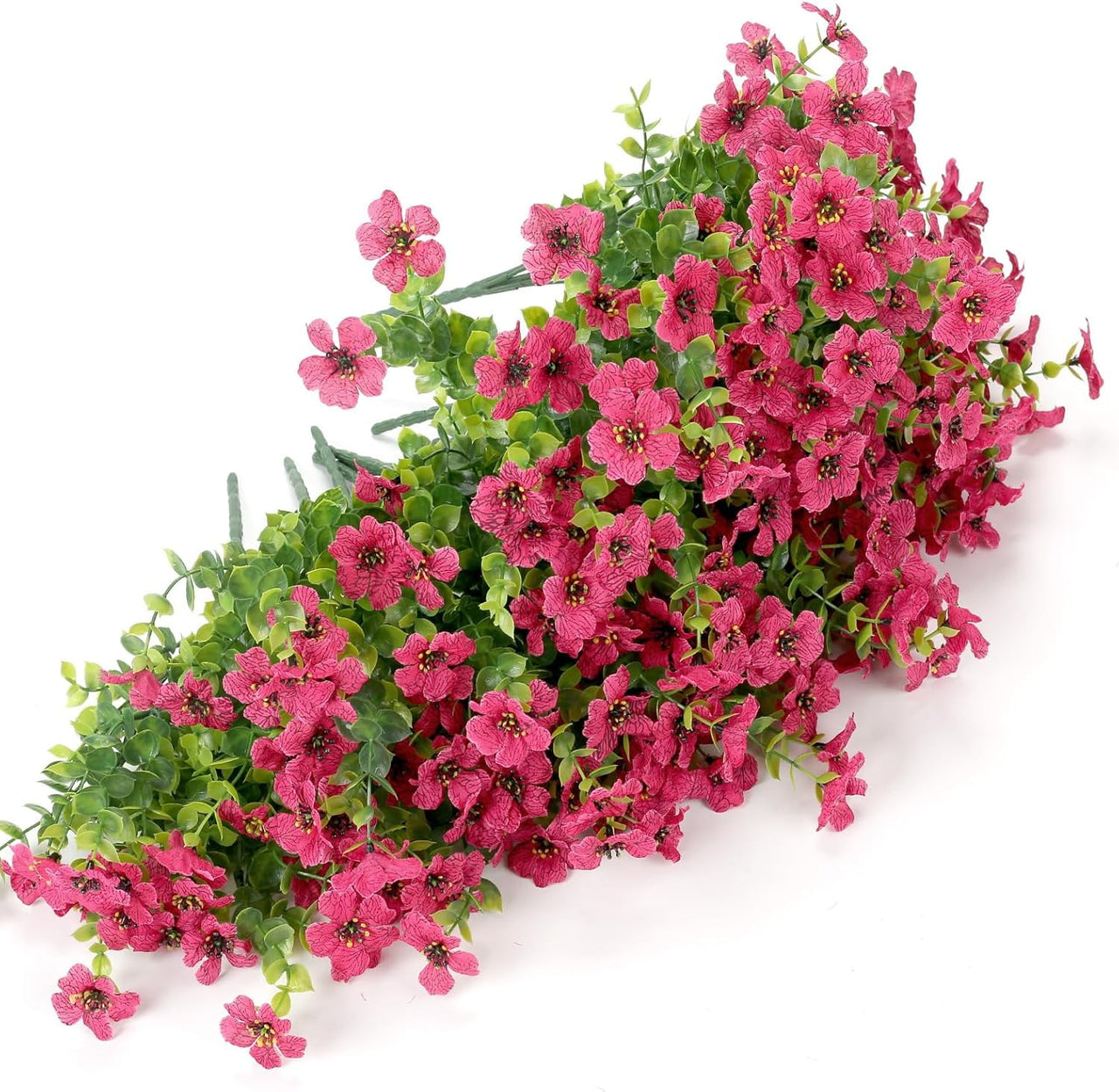 ZOELNIC 12 Bundles Artificial Fake Flowers Outdoors, Realistic UV Resistant Faux Plants with Silk Flowers for Outside Planters Window Box Front Porch Summer Decoration