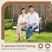 Topbuy Metal Hanging Porch Swing with Cushions