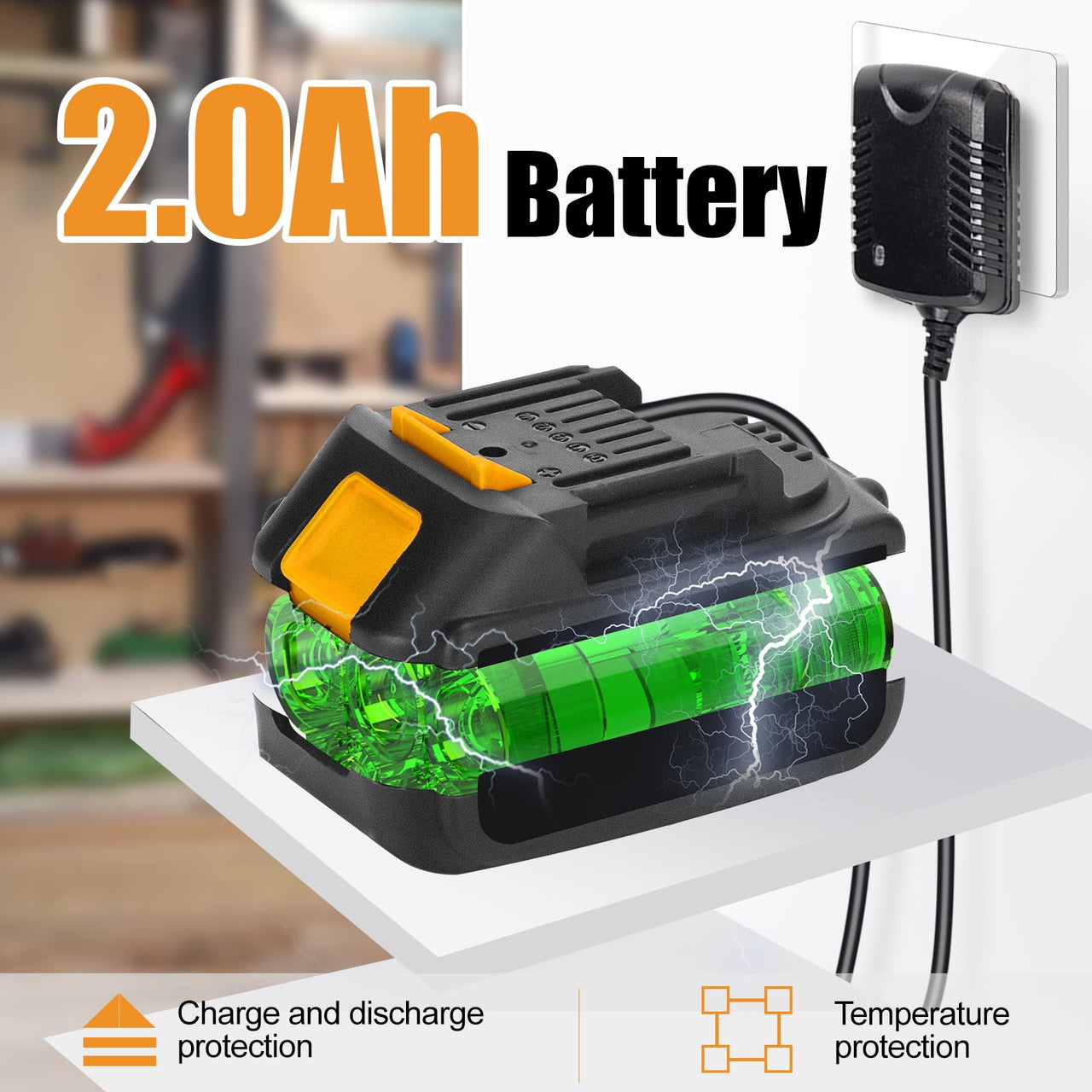 3-in-1 Cordless Leaf Blower & Vacuum with Bag Brushless Battery Powered Leaf Vacuum Mulcher with 1x2.0Ah Battery and Charger Leaf Blowers for DIY Vacuuming, Home / Vehicle Cleaning