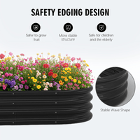 Galvanized Raised Garden Bed Kit, Galvanized Planter Raised Garden Boxes Outdoor, Oval Metal Raised Garden Beds for Vegetables,Black