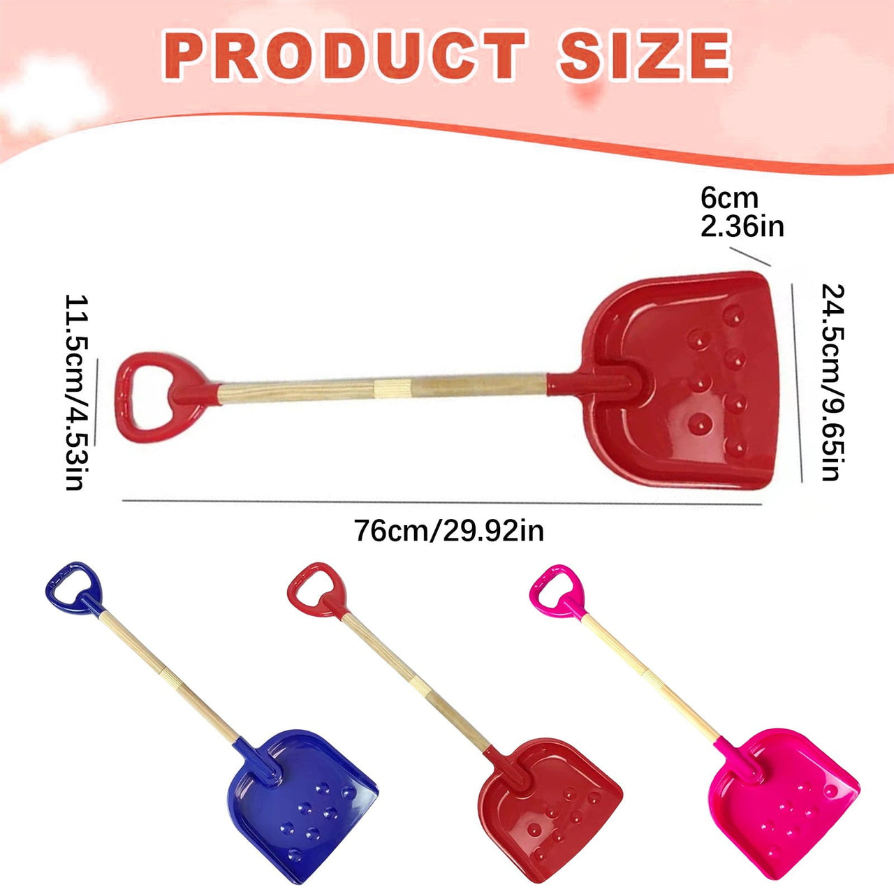 Heavy-Duty Snow & Sand Shovel | Durable Outdoor Tool | Multi-Purpose Beach/Winter Shovel with Non-Toxic Ergonomic Design | Ideal for Snow, Sand, and Outdoor Play, Blue, Snow Shovel
