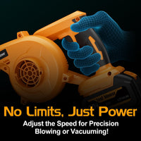 3-in-1 Cordless Leaf Blower & Vacuum with Bag Brushless Battery Powered Leaf Vacuum Mulcher with 1x2.0Ah Battery and Charger Leaf Blowers for DIY Vacuuming, Home / Vehicle Cleaning