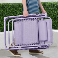 Best Choice Products Monochromatic Zero Gravity Chair, Folding Patio Recliner w/Side Tray, Headrest - Lavender