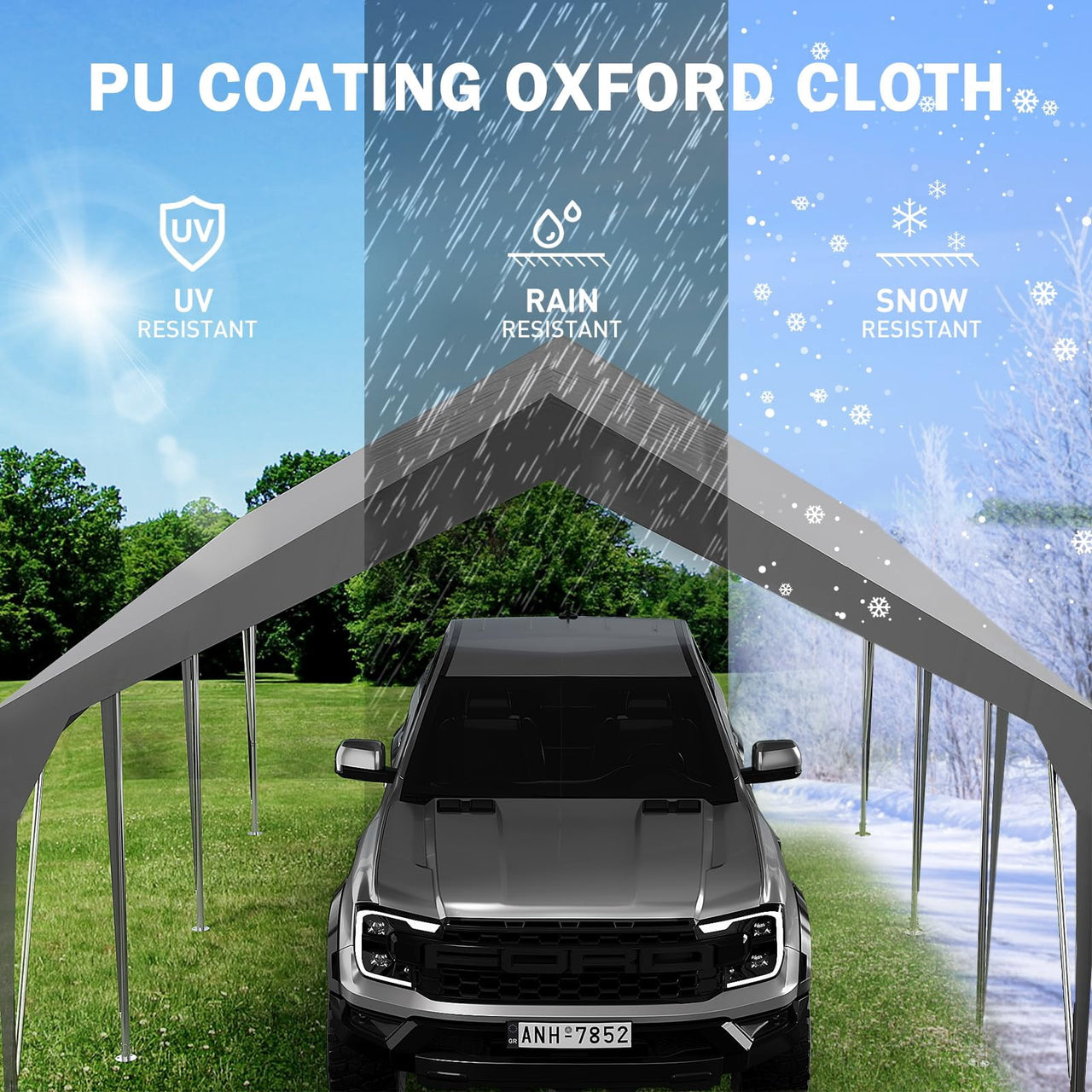 Carport Heavy Duty Car Canopy UV Resistant Waterproof Portable Garage for Car, Boat, Party, Storage Shed