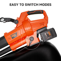 AIVOLT Cordless Leaf Vacuum Mulcher Combo, 40V Battery Powered Leaf Blower Vacuum with 600 CFM 160 MPH Air Speed, 40L Bag, 2 * 4.0Ah Batteries for Lawn Care