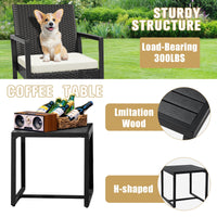 JORVIMAX Patio Conversation Set Outdoor Furniture Set Porch Bistro Set Rocking Chairs With Coffee Table Beige