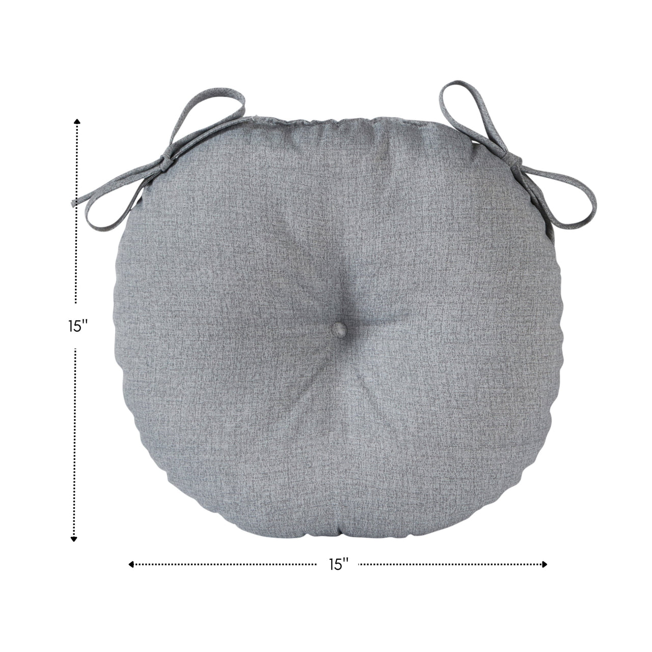 Greendale Home Fashions Heather Gray 15 in. Round Outdoor Reversible Bistro Seat Cushion (Set of 2)