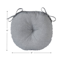 Greendale Home Fashions Heather Gray 15 in. Round Outdoor Reversible Bistro Seat Cushion (Set of 2)