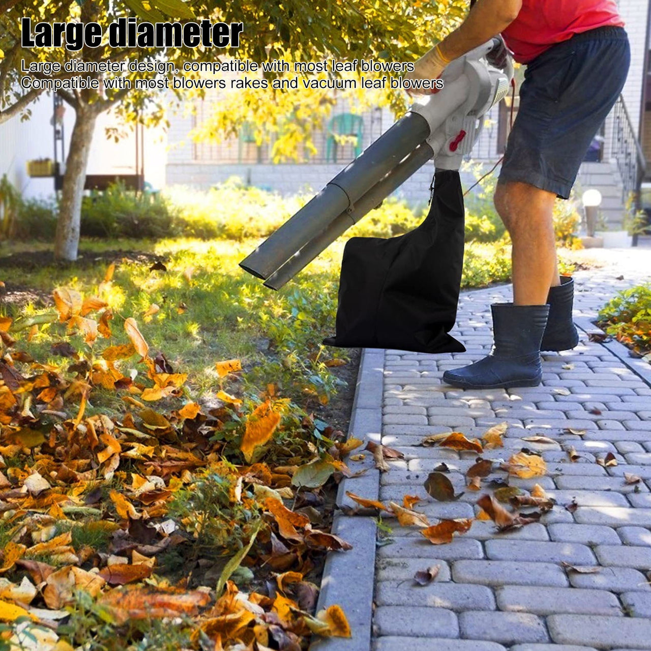 Leaf Blower Storage Bag, 420D Oxford Cloth Large Diameter Zippered Waterproof Leaf Blower Bag  For Vacuum Leaf Blowers