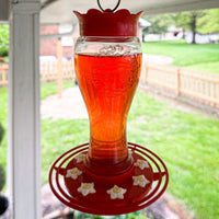 Pennington Glass Red Hummingbird Feeder, 16 oz Nectar Capacity