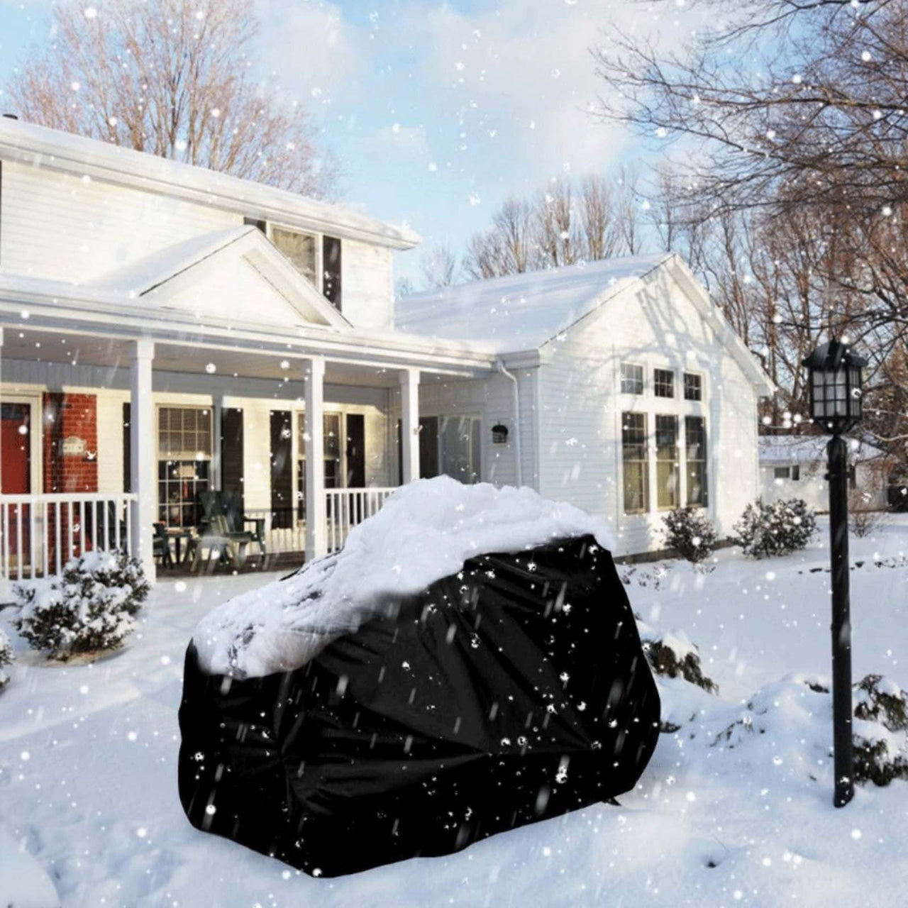 B Tractor Mower Protective Cover With Oxford Cloth Material, Snow And Weather Resistant Design For Lawn Equipment, Garden Tool Storage And Winter Protection