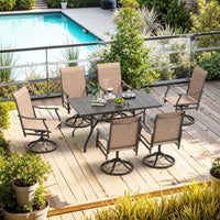 STARY Outdoor Dining Chairs Set of 2, 360°Swivel Patio Dining Chair with Textilene Fabric, Outdoor Metal Armchair All Weather Resistant, Ergonomic Comfort, Perfect for Patio, Backyard, Balcony