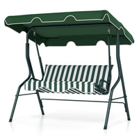 Costway 3 Seats Patio Backyard Canopy Steel Frame Swing Glider Hammock Cushioned