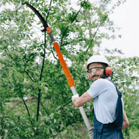 Ktaxon 26FT Manual Pole Saw, Telescoping Tree Trimmer with Carbon Steel Blade, Ladder-Free Pruning, Orange