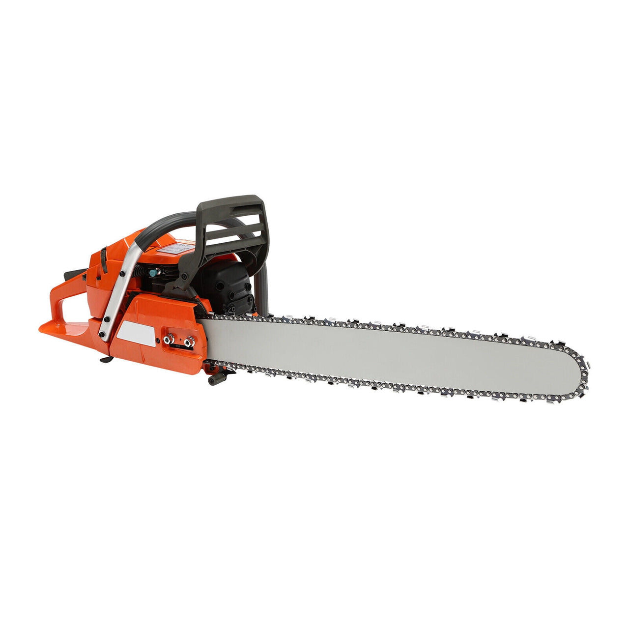 Orange Gas Chainsaw with 24 inch Guide Bar,2-Cycle 65cc Gasoline Power Chain Saws 3.4KW 40.94*10.62*12.99in for Forest Harvesting, Cutting Wood