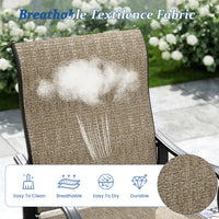 UDPATIO Patio Chairs Set of 2, Outdoor Dining Chairs High Back with All Weather Breathable Textilene, Metal Frame for Lawn Garden Backyard Deck, Brown