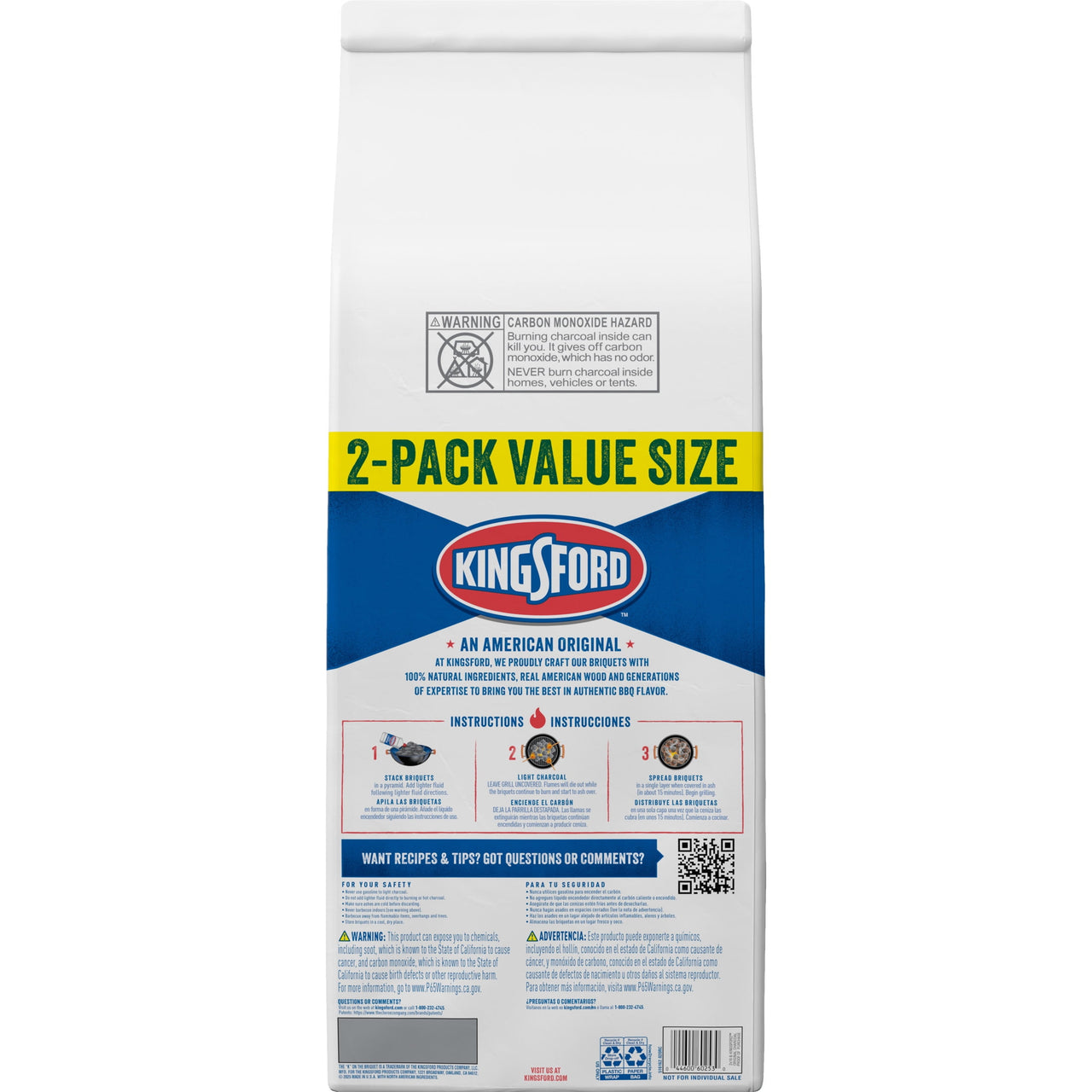 Kingsford Original Charcoal Briquettes, 16 lbs Each 2-Pack Value Size