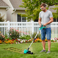 OUTGOODS PP+ Metal 20V Cordless Grass Trimmer, Dual 2.0Ah Lithium Batteries, Fast Charger Included, 12 Inch Cutting Head, 8 Grass Cutting Lines