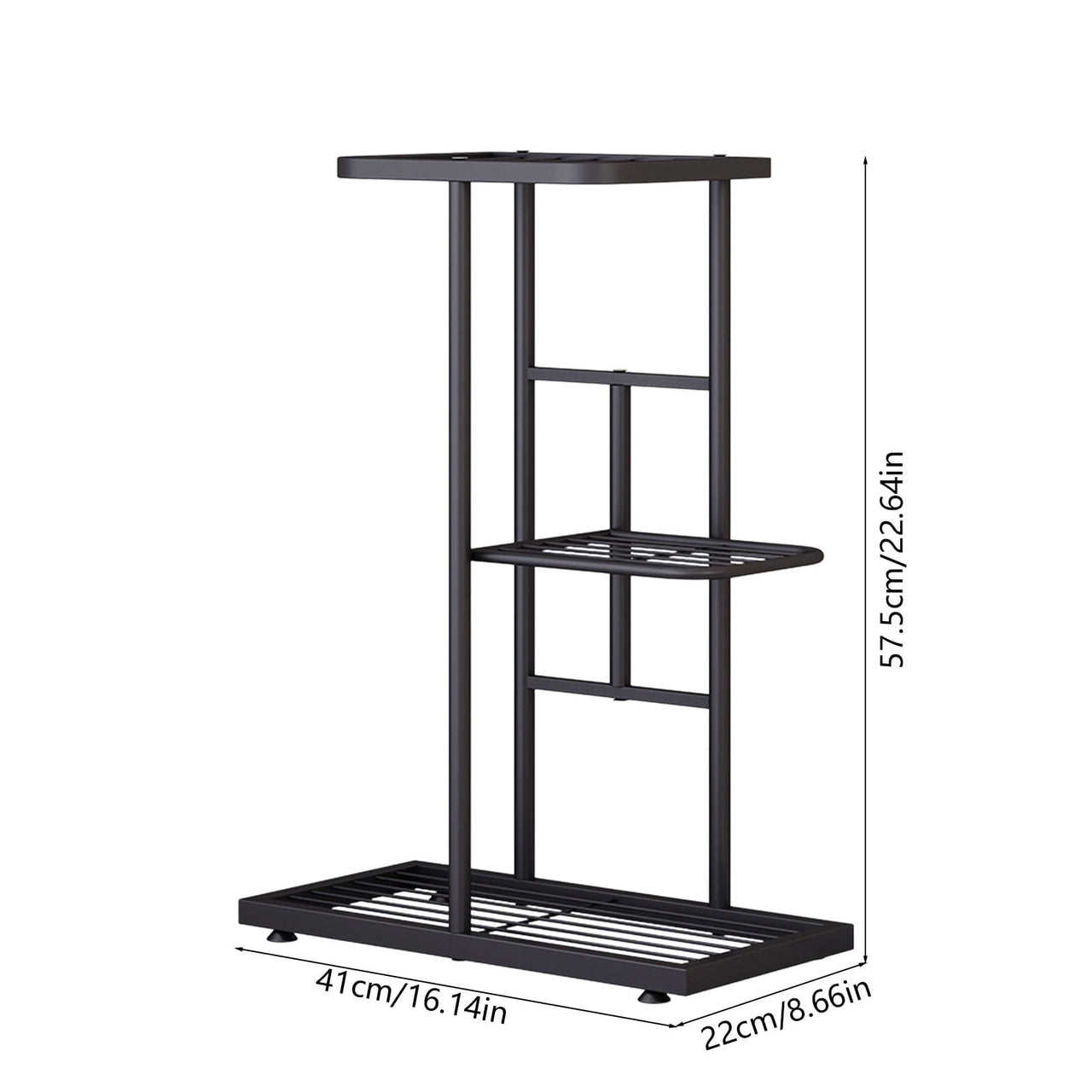 HengDidi 3-Tier Iron Plant Stand with Trays - Decorative Indoor/Outdoor Flower Display Rack for Succulents, Herbs & Home Decor, Sturdy Multi-Layer Space-Saving Design