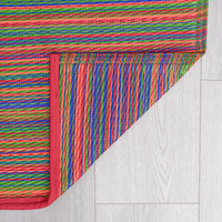 5x7 Waterproof, Reversible Plastic Straw Outdoor Rugs for Patios | Also for Camping, RV, Deck, Porch, Balcony, Camp, Patio | Red, Stripe | Size: 5' x 6'11''