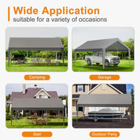 10x20 ft Heavy Duty Carport, Car Canopy Garage Boat Shelter Party Tent, UV Resistant Waterproof All-Season Tarp for SUV, Car, Truck, Boat