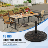 Costway 22'' Round Umbrella Base Stand Market Patio Standing Outdoor Living Heavy Duty