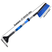 Emdiqzs Car Snow Brush and Scraper Set Telescoping Detachable Winter Tool for Windshield and Vehicle Snow Removal Blue & Yellow