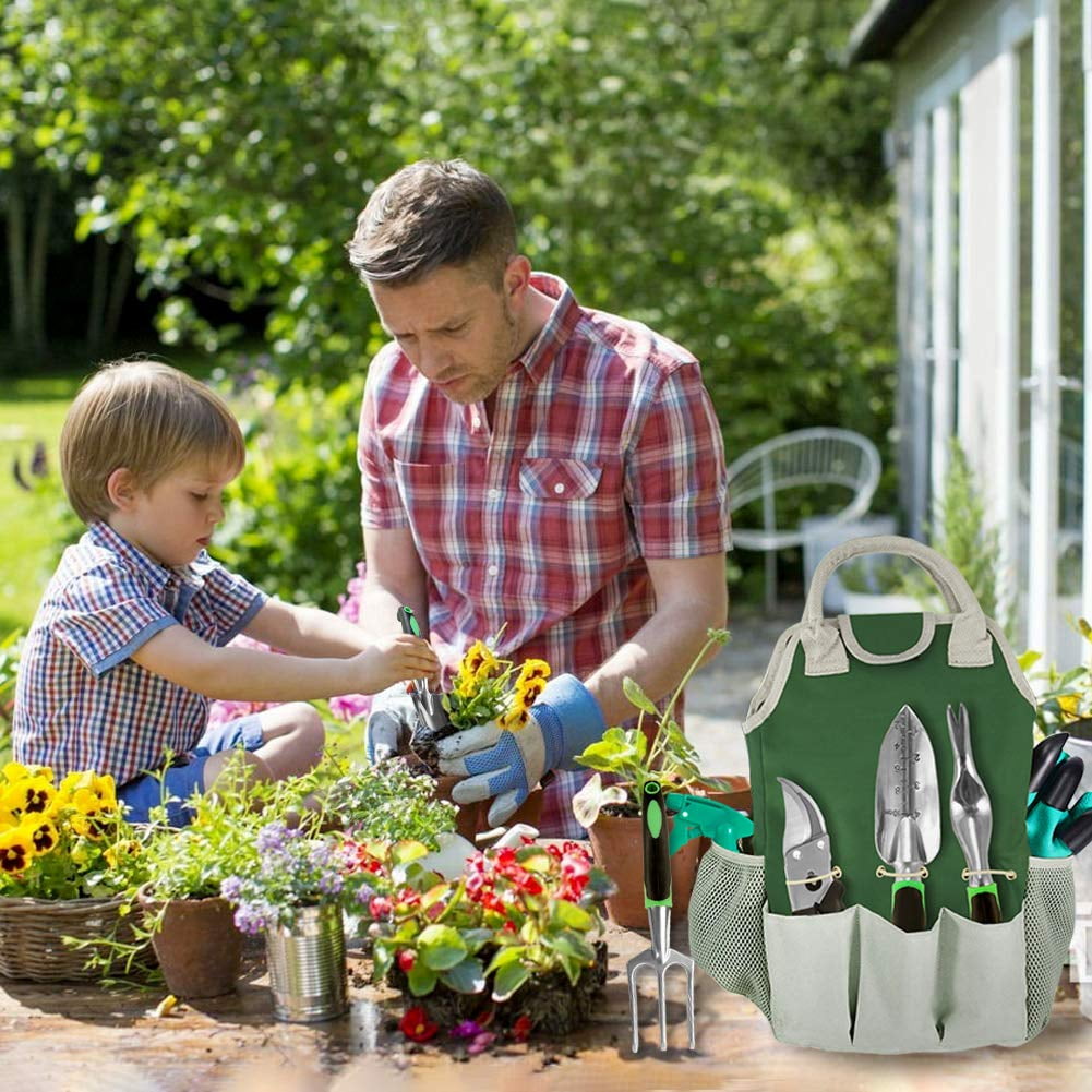 COCOBELA 111Pcs Garden Tools Set Succulent Tools Set, Heavy Duty Aluminum Manual Garden Kit Outdoor Gardening Gifts Tools for Men Women