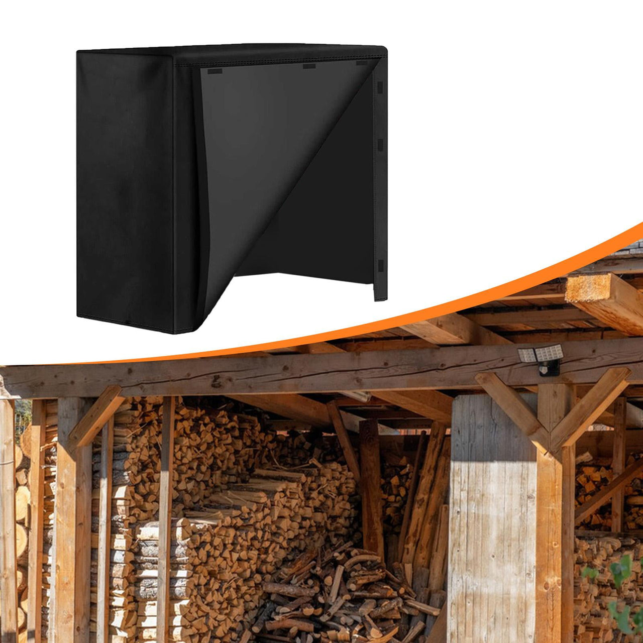 CarpNettore Firewood Rack Cover Dustproof 420D Oxford Cloth Rainproof Wood Storage Cover 122x61x107cm