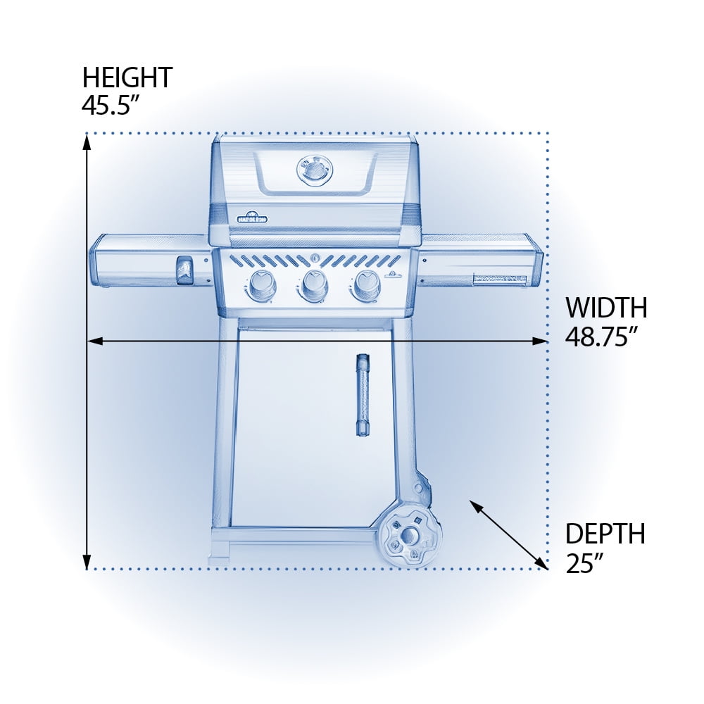 Napoleon Freestyle 365 3-Burner Propane Gas Grill in Graphite Grey