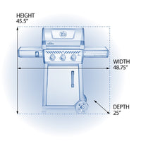 Napoleon Freestyle 365 3-Burner Propane Gas Grill in Graphite Grey