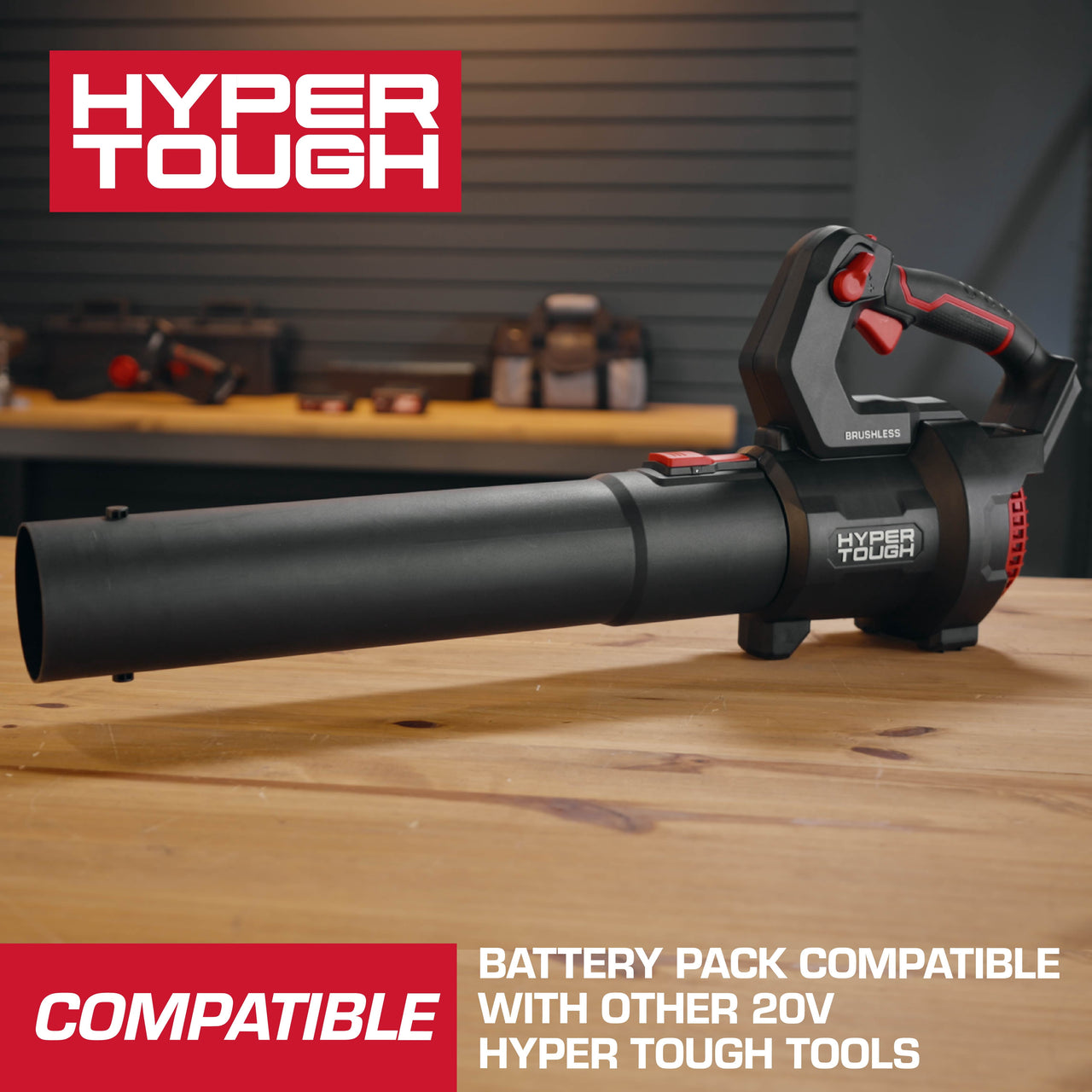 Open Box Hyper Tough 460 CFM 110 MPH 20V Brushless Cordless Leaf Blower with 20V Max 4.0Ah Battery and Charging Cable