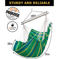 Sunyear Hammock Chair Swing Max 500 lbs with Sturdy Metal Bar & Anti-Slip Safety Rings Swing Chair Outdoor/Indoor Use - Hanging Chair for Bedroom, Patio,  Porch, Deck