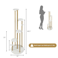 Giantex  4-Tier Metal Plant Stand, Planter Holder  W/ Golden Metal Frame, Faux Marble Finish, Potted Planter Display Rack