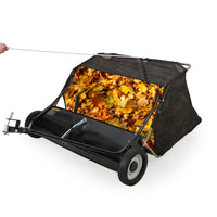 Tow Behind 48 Inch Lawn Sweeper, Large Capacity Heavy Duty Leaf & Grass Collector with Adjustable Sweeping Height, Dumping Rope Design for Picking Up Debris and Grass