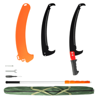 Ktaxon 26FT Manual Pole Saw, Telescoping Tree Trimmer with Carbon Steel Blade, Ladder-Free Pruning, Orange