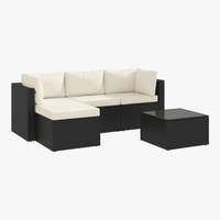 Clouddwell 5 Pieces Patio Furniture Set, All-Weather Wicker Rattan Patio Sectional Sofa Set with Coffee Table (off-White)