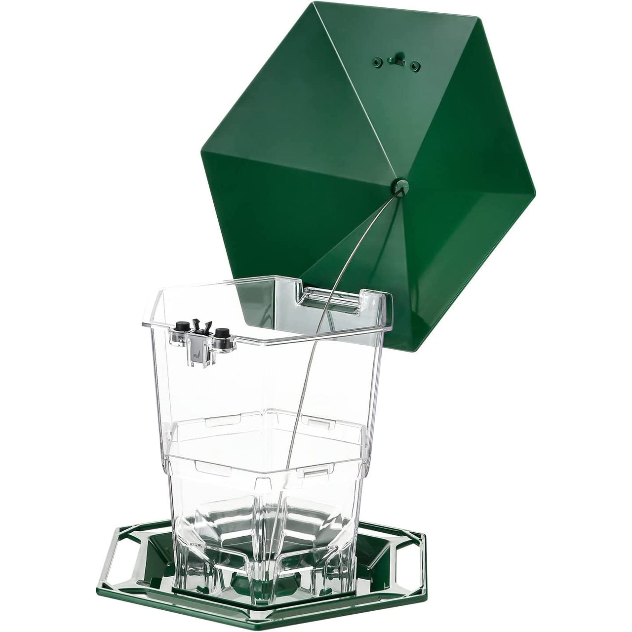 PHANCIR Bird Feeder for Outdoor Hanging, Expandable 7.8'' Tall Latch Feature, Heavy Duty Bird Feeders for Outside, Garden Yard Decoration for House, Green