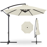 Best Choice Products 10ft Offset Hanging Outdoor Market Patio Umbrella w/ Easy Tilt Adjustment - Tan