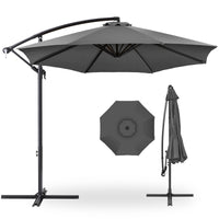 Best Choice Products 10ft Offset Hanging Outdoor Market Patio Umbrella w/ Easy Tilt Adjustment - Tan